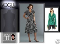 8186  Vogue BETZINA FLARE WRAP DRESS, FLOUNCE TOP PATTERN ABC, DEF, GHIJ choice uncut